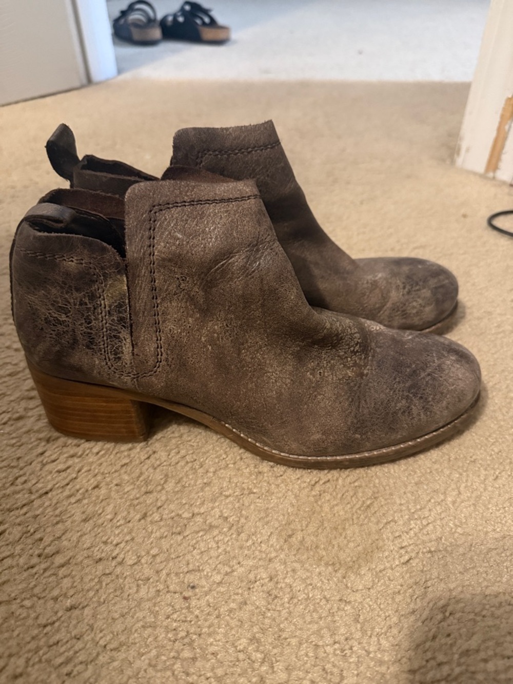 Classic Women’s Dark Brown Ankle Booties - Low Stacked Heel